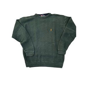Vintage Chaps Ralph Lauren Green Long Sleeve Pullover Logo Sweater Adult Size M